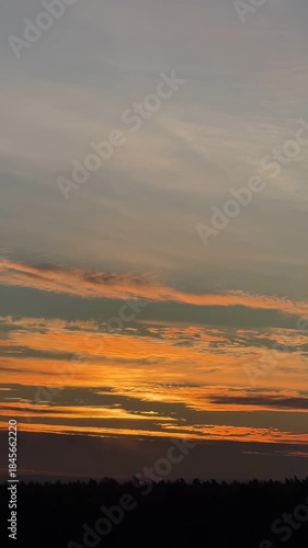 Beautiful winter sunrise, cloudy sky