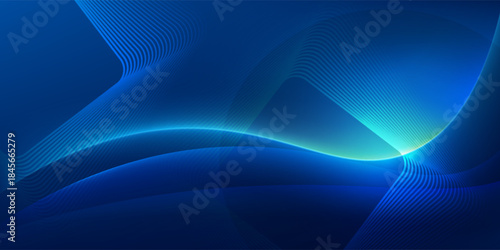 Neon glowing techno lines, hi-tech futuristic abstract background template with square shapes