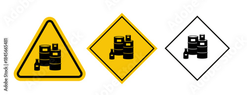 Warning Chemical Storage Area Symbol Sign set, Vector Illustration, Isolate On White Background