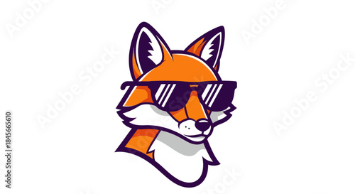 Stylized fox head with sunglasses on white background vector illustration