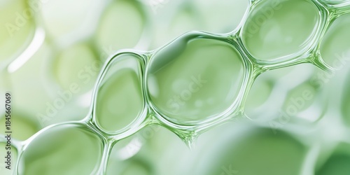 Bubbles of green hydrogen gas forming a clean energy pattern, abstract science, futuristic concept.