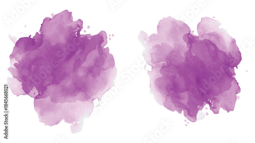 Set of watercolor circles brash pink on white background. Color splashing hand drawn transparent vector background. water color texture for cards, Brushstrokes and splashes.