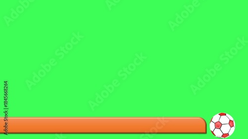 Orange lower third with rotating 3D ball and green screen.