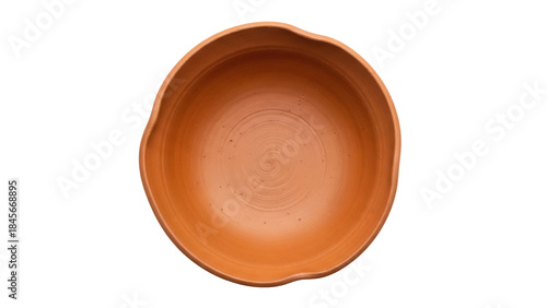 Canvas Print Terracotta bowl isolated PNG on transparent background, rustic earthenware potte