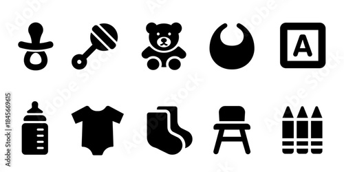 Baby icon. Baby toys icon set
