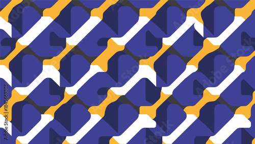 Dynamic geometric vector wallpaper with diagonal shapes and rhythmic repetition, modern flat design style, bold solid colors, clean abstract background