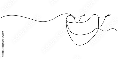 Continuous one line drawing of Medical face mask vector illustration. Editable outline