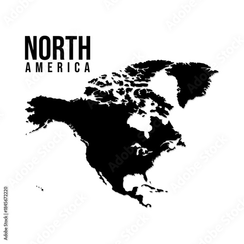 North America map isolated on white background