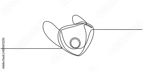 Continuous one line drawing of Medical face mask vector illustration. Editable outline