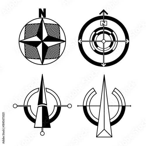 Black and White Orientation Icons Set