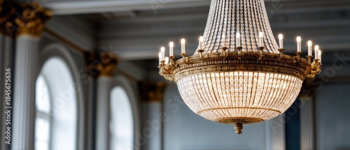 Elegant vintage crystal chandelier enhances living room ambiance with warm light and classic design elements