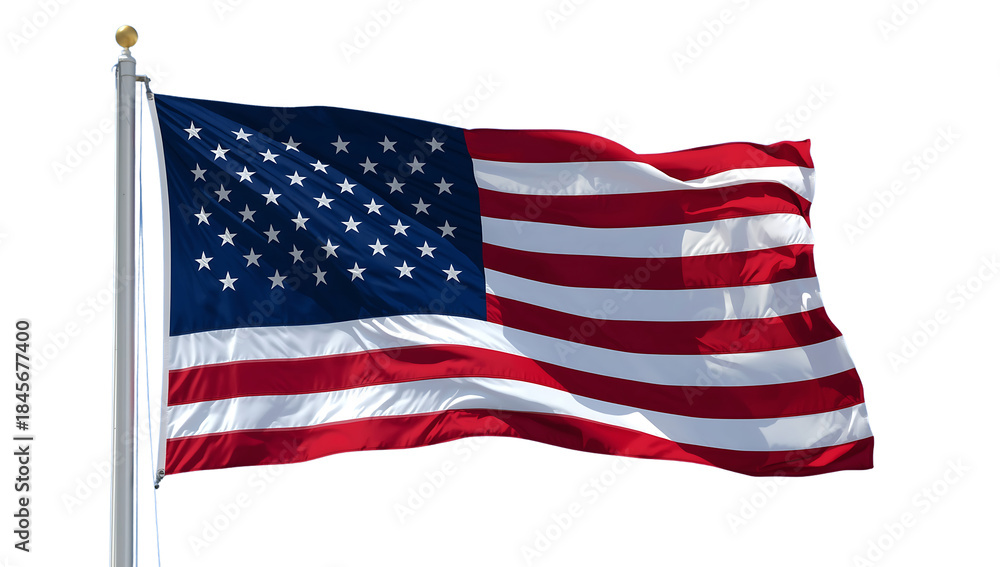 Obraz premium American Flag Waving Proudly in the Wind