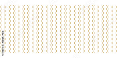 Elegant golden outline hexagonal pattern forming a sophisticated seamless geometric background, perfect for modern design and abstract concepts