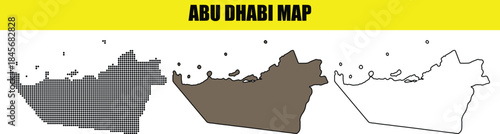 Abu Dhabi Map Illustrations in Various Styles and Designs