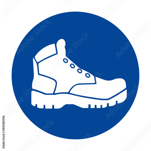 Slip-Gard™ Floor Sign: Steel Toe Shoes Required ,Closed Toe Shoes Required Symbol Sign, Vector Illustration, Isolate On White Background 