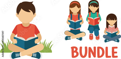 Children Reading Books Together Education Learning and Imagination