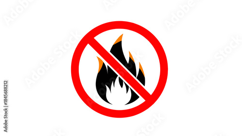 No Open Flame Warning Sign – Fire Prohibition Safety Symbol Icon
