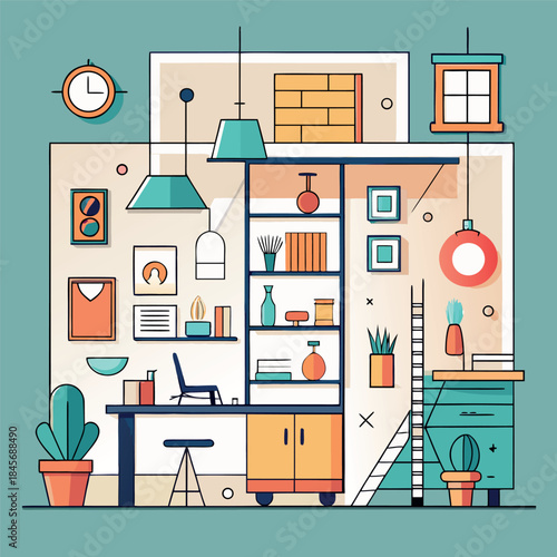 modern living room illustration