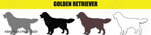 Various Artistic Representations of Golden Retriever Dogs for Pet Lovers