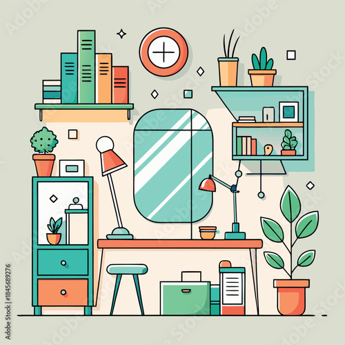 modern living room illustration