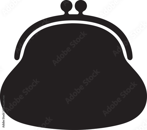 Wallet Silhouette: An elegant purse silhouette, a visual representation of money management and financial decisions.