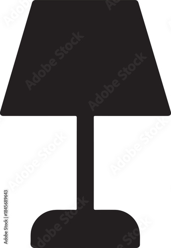 Monochrome Lamp Silhouette: A simple yet elegant monochrome silhouette of a table lamp, perfect for minimalist designs, interior decor and product representations.