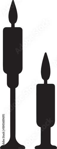 Silhouette of Serenity: Two elegant candles cast a gentle glow, offering a sense of warmth and peaceful ambiance, perfect for a moment of quiet reflection or a touch of romantic elegance.