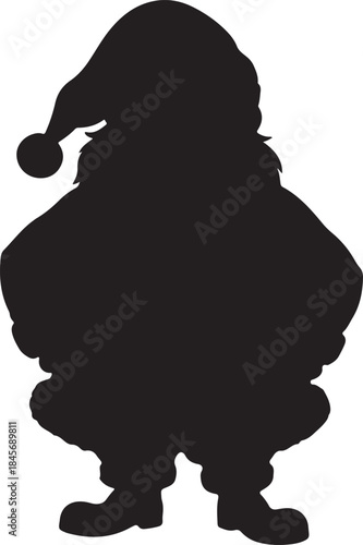 Shadow of Saint Nick: An artistic depiction of Santa Claus's silhouette in a festive outfit, with a joyful heart for Christmas