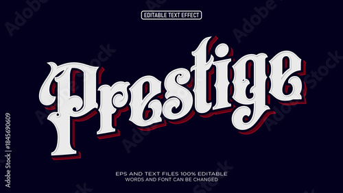 Prestige text victorian vintage style editable text effect