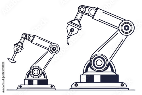 Automation Robot Arms Concept Illustration  Flat V (1) Vector Illustration