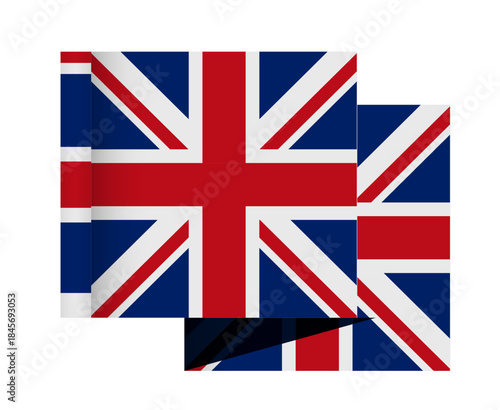 United Kingdom British round and square shape form flag set. Vector graphic design isolated illustration