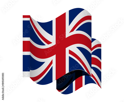 United Kingdom British round and square shape form flag set. Vector graphic design isolated illustration