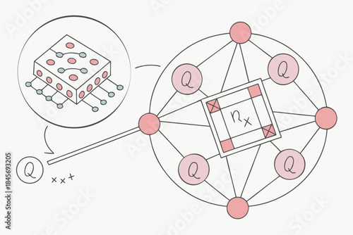 Abstract Quantum Computing Concept Illustration  C Vector Illustration