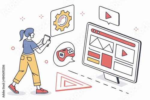 Augmented Reality Interface Elements Illustration  (1) Vector Illustration