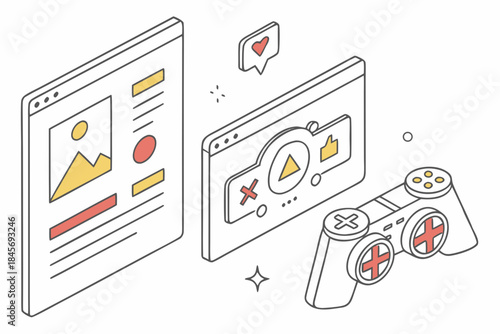 Augmented Reality Interface Elements Illustration  Vector Illustration