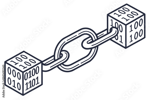 Blockchain Technology Abstract Symbol  Geometric V (3) Vector Illustration