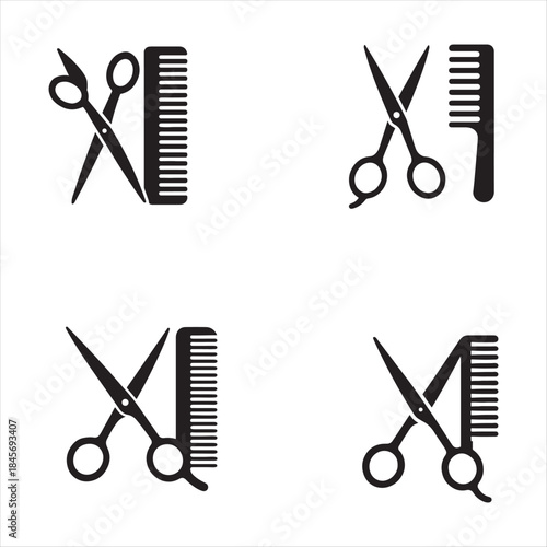 Set of Hairdressing Tools Icons for Salon and Beauty