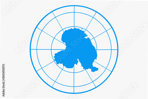 Flat Vector Map of Antarctica in Solid Color — Minimal High-Resolution Infographic Design