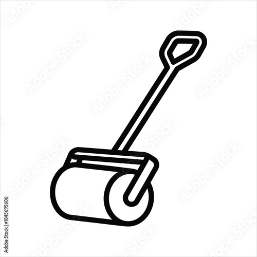 Garden Lawn Roller Icon Vector, Yard Equipment Outline, Landscaping and Ground Care