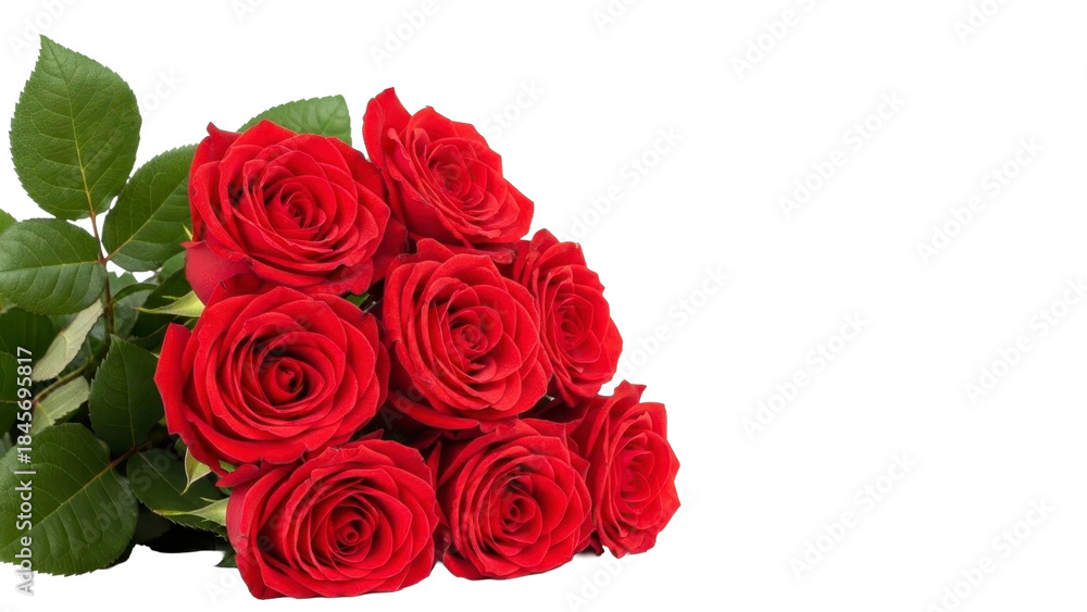 Obraz premium Bunch of Red Roses on Transparent Background PNG Image