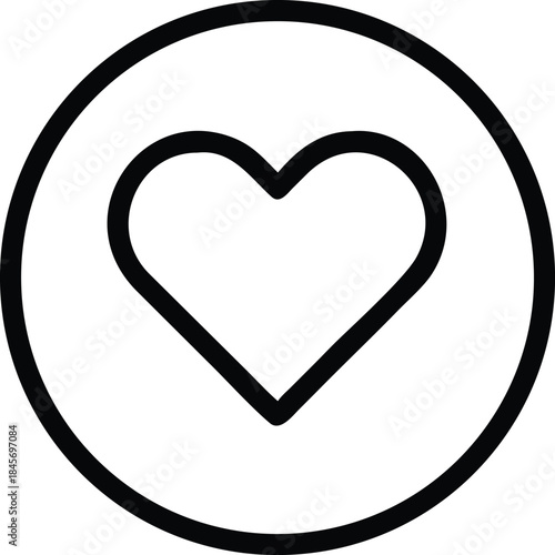A heart icon inside a circle.