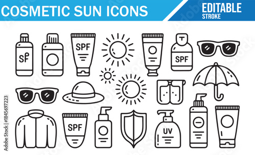 Vector line illustrations of bitcoin mining rig essentials.