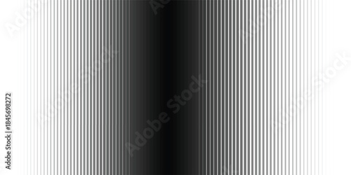 Black striped halftone gradient lines texture. Fading vertical stripes gradation background from thin to thick. eps 10
