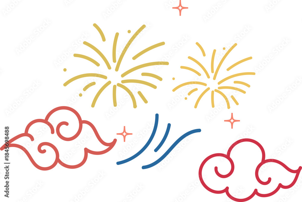 Obraz premium Cloud Firework Bloom Decorative Element