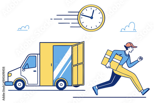 Fast Delivery Service Illustration  Flat Vector  W (3) Vector Illustration