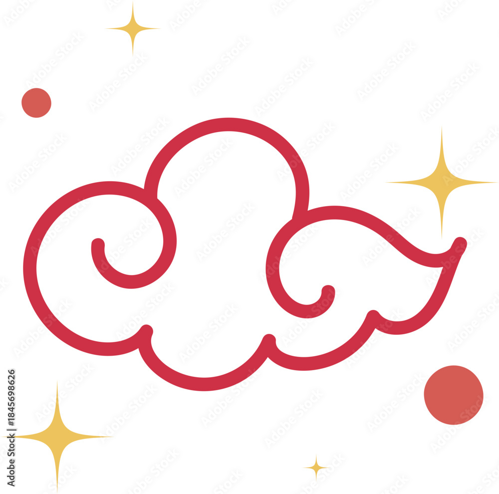 Obraz premium Red Cloud Sparkle Decorative Element