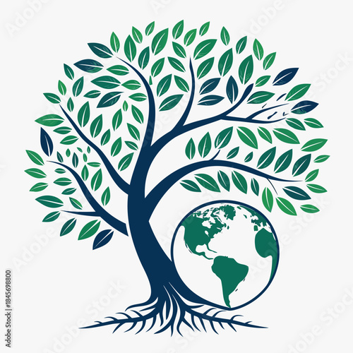 Nature Conservation Concept Icon  Flat Vector  Whi Vector Illustration