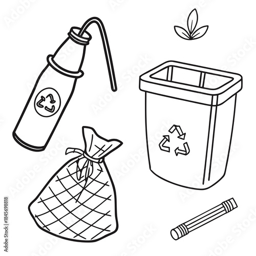 Zero Waste Lifestyle Illustration  Simple Vector   (3) Vector Illustration