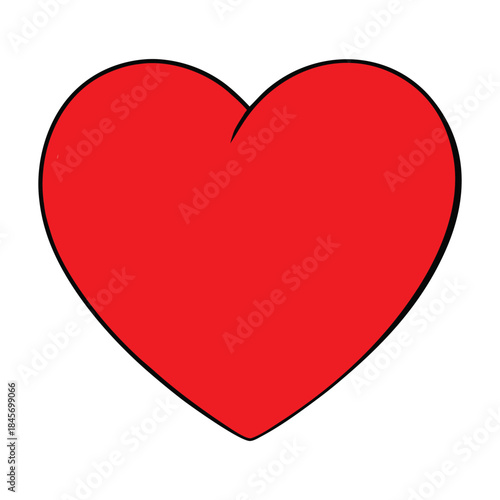 A bold red heart stands out with a soft drop shadow, adding depth and warmth. Clean, modern, and romantic, it symbolizes love, passion, and heartfelt emotion.
