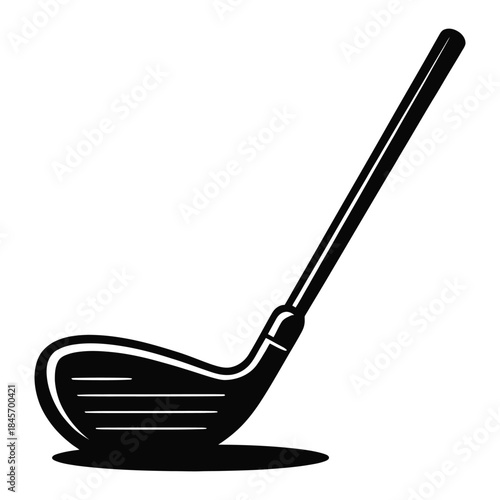 Golf club silhouette vector illustration with minimalist style, emphasizing the elegance and precision of golf, perfect for athletic graphics, logos, and flat vector artwork